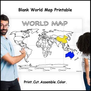 large blank world map printable